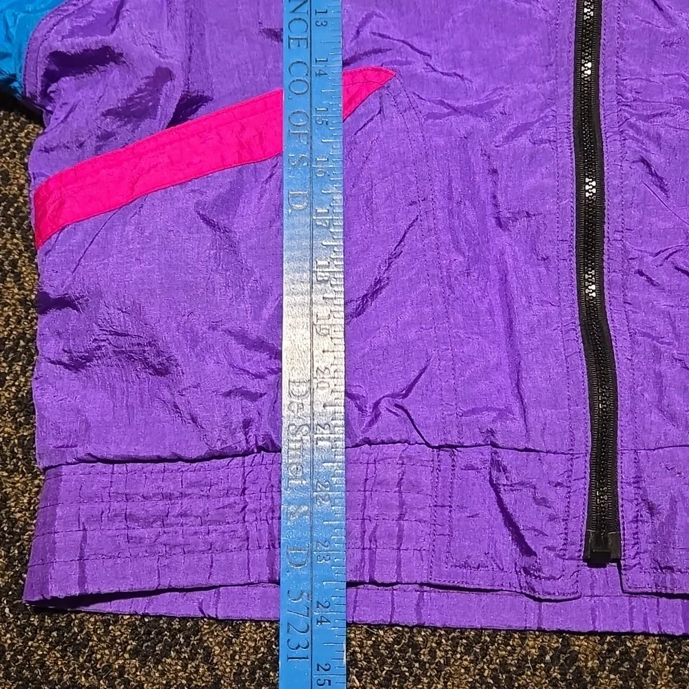 Vintage 80s Hot Spices Reversible Colorblock Ski Outdoor Jacket Purple Pink Blue